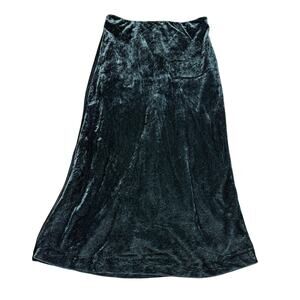 Anthropologie Maeve Womens Size S Deep Green Kelly Velvet Midi Skirt
